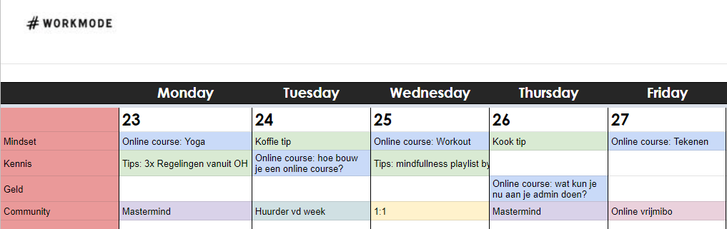 Hashtag Workmode Online Event Calendar